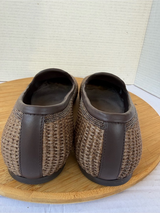 Brunello Cucinelli Brown Techno Raffia Flat Women 38.5 Monili Bead Embellishment main image 8